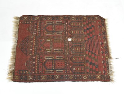 Lot 612 - Small Middle Eastern Afghan red ground rug