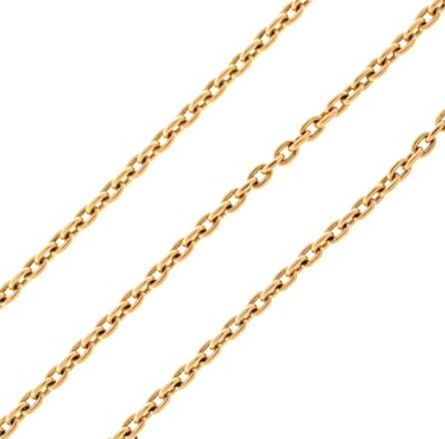 Lot 78 - Yellow metal belcher link necklace, stamped '750'