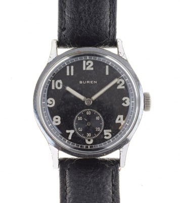 Lot 85 - Buren - World War II DH German military manual wind wristwatch