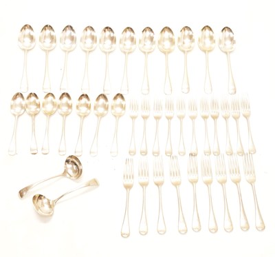 Lot 226 - Edward VII part canteen of Old English pattern silver flatware