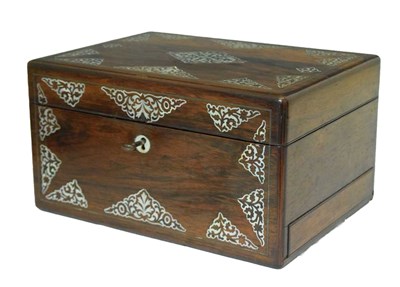 Lot 323 - Victorian rosewood and mother-of-pearl inlaid vanity box