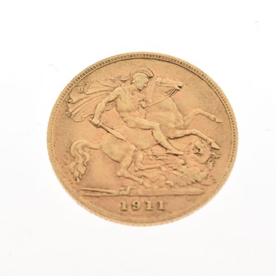 Lot 237 - George V gold half sovereign, 1911