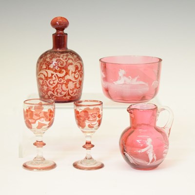 Lot 432 - Group of coloured glass