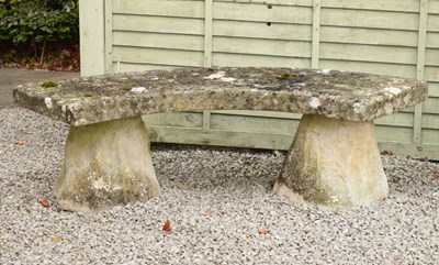 Lot 739 - Composition curved garden bench