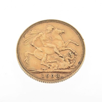 Lot 241 - Edward VII gold sovereign, 1908