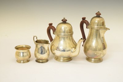 Lot 228 - Elizabeth II silver four-piece tea set