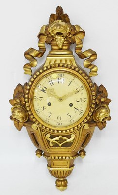Lot 579 - Swedish giltwood cartell clock