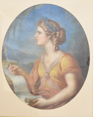 Lot 536 - 19th century British School - Pastel on paper - 'Historia'