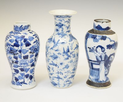 Lot 486 - Three Chinese blue and white porcelain vases