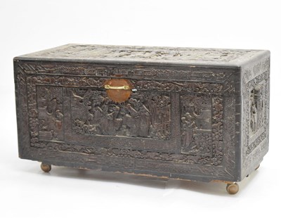 Lot 499 - Early 20th century Chinese camphor wood chest