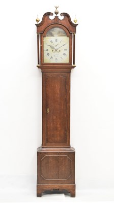 Lot 576 - Early 19th century oak longcase clock, Gilbert Moses, Lincoln