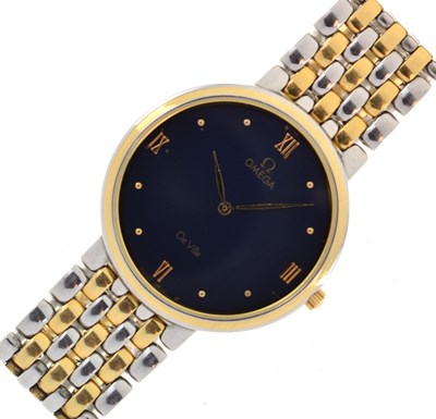 Lot 151 - Omega - Lady's De Ville two tone stainless steel bracelet wristwatch