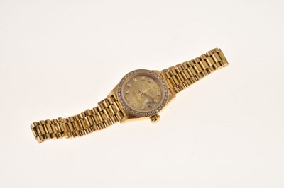 Lot 224 - Rolex - Lady's Oyster Perpetual Datejust 18ct gold wristwatch