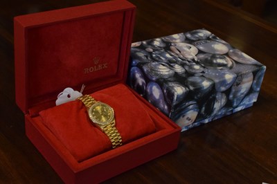 Lot 224 - Rolex - Lady's Oyster Perpetual Datejust 18ct gold wristwatch