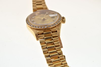 Lot 224 - Rolex - Lady's Oyster Perpetual Datejust 18ct gold wristwatch