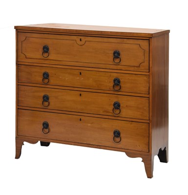 Lot 724 - Regency satinwood, crossbanded and inlaid secretaire chest