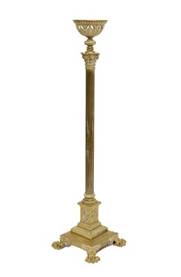 Lot 708 - Early 20th century gilt metal Corinthian column torchiere / lampstand