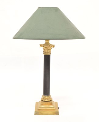 Lot 272 - Brass Corinthian column table lamp