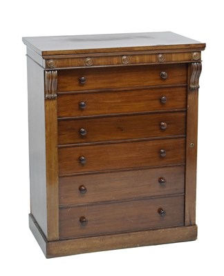 Lot 649 - 19th century mahogany Wellington chest (a/f)