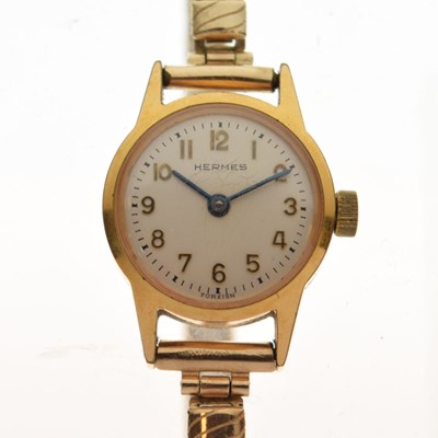Lot 153 - Hermes - Lady's gold plated cocktail watch
