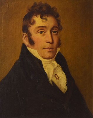 Lot 555 - Early 19th century - Oil on canvas - Portrait of a gentleman