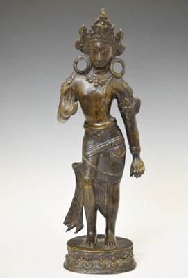 Lot 464 - Tibetan bronze figure of a bodhisattva