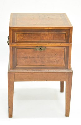 Lot 642 - 19th century inlaid walnut cellaret
