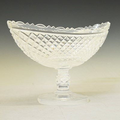 Lot 430 - Irish Regency-type cut glass oval pedestal bowl