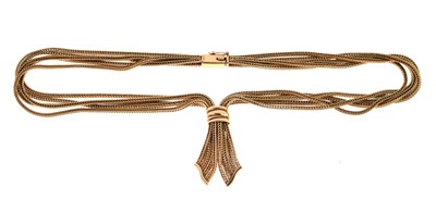 Lot 65 - 9ct gold multi-strand foxtail link necklace