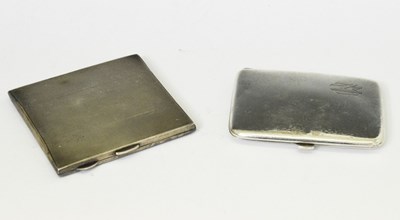 Lot 193 - Edward VIII silver cigarette case, together with a German 800 standard white metal cigarette case