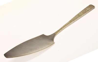 Lot 223 - Christopher Bowen - Elizabeth II silver cake slice with bark effect handle