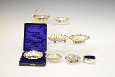 Lot 187 - Group of silver bon bon dishes, butter dishes, etc