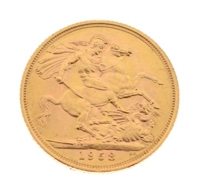 Lot 242 - Queen Elizabeth II gold sovereign, 1958