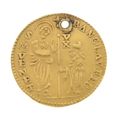 Lot 239 - Pierced coin - Venetian gold one Zecchino
