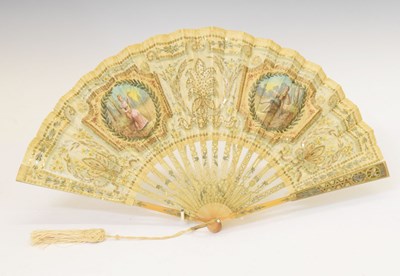 Lot 226 - 19th century painted silk fan