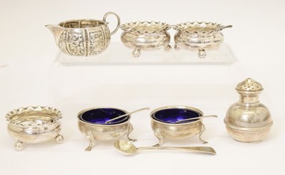 Lot 172 - Quantity of silver items to include Victorian silver cream jug, etc