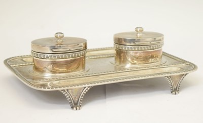 Lot 213 - George V rectangular silver desk