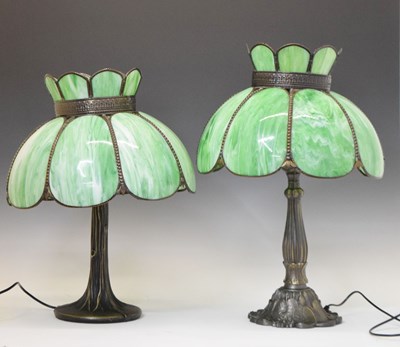 Lot 284 - Two cast metal table lamps