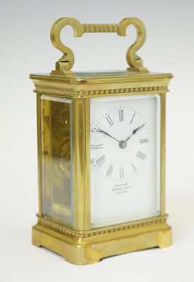 Lot 589 - Gilt metal carriage timepiece - George Davis, Halifax