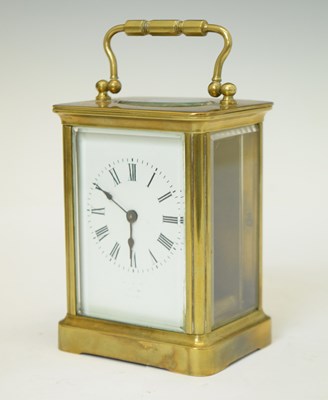 Lot 592 - Gilt metal cases carriage timepiece