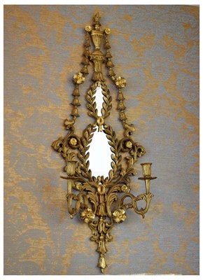Lot 721 - Pair of reproduction Neo-Classical style giltwood and gesso girandoles