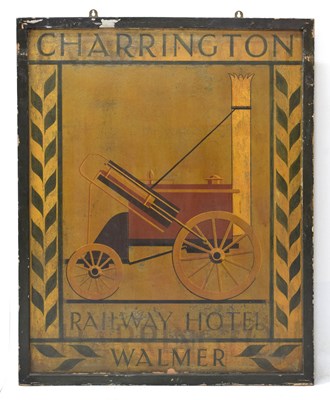 Lot 389 - Charrington Railway Hotel, Walmer pub sign with Stephenson Rocket