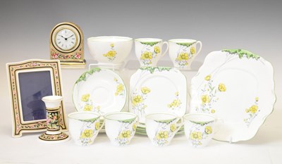 Lot 429 - Wedgwood 'Clio' clock, frame etc, and buttercup teawares