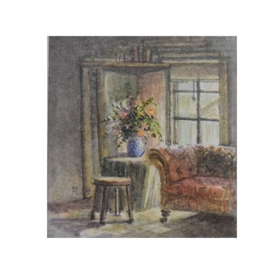 Lot 548 - Frances Shearing - Watercolour - 'Chaise Longue'