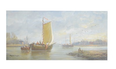 Lot 564 - Raymond Campbell - Oil on panel - 'Becalmed'