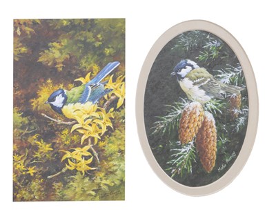Lot 484 - Martin Rumary (Modern) - Blue Tit and Great Tit (2)