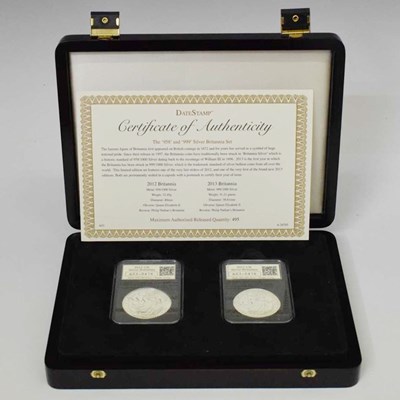 Lot 251 - Royal Mint limited edition two silver Britannia set, 2012 and 2013