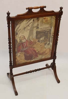 Lot 693 - Late 19th century tapestry firescreen