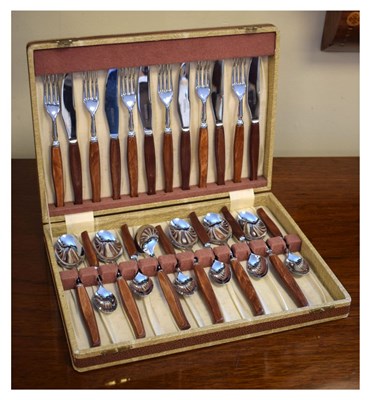 Lot 739 - Cased canteen of 'Glosswood' cutlery