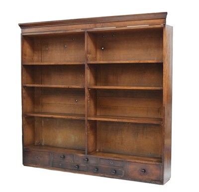 Lot 671 - Large mahogany two section bookcase